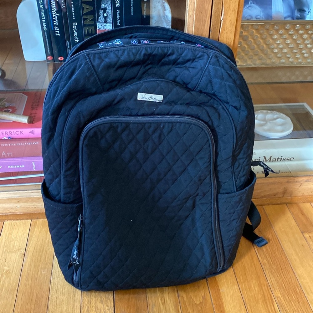 Black quilted Vera Bradley backpack